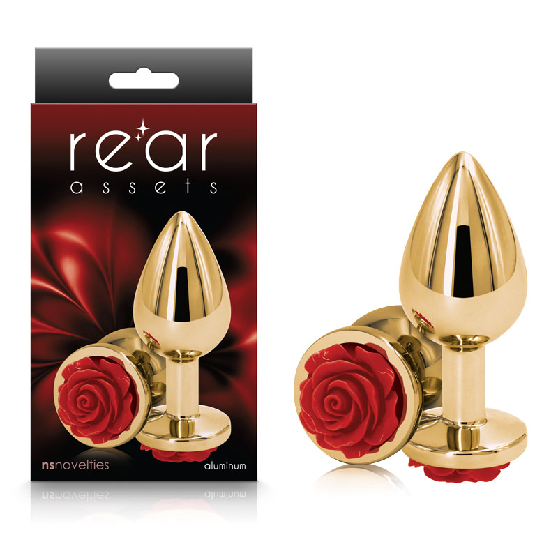 Rear Assets Gold Butt Plug - Medium (Red Rose)